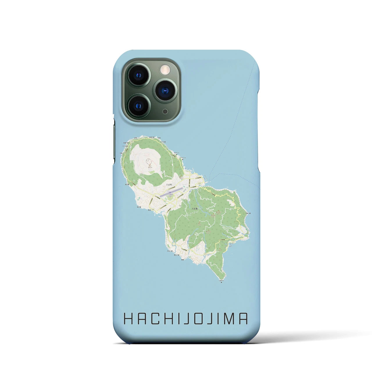 【八丈島】地図柄iPhoneケース（バックカバータイプ・ナチュラル）iPhone 11 Pro 用