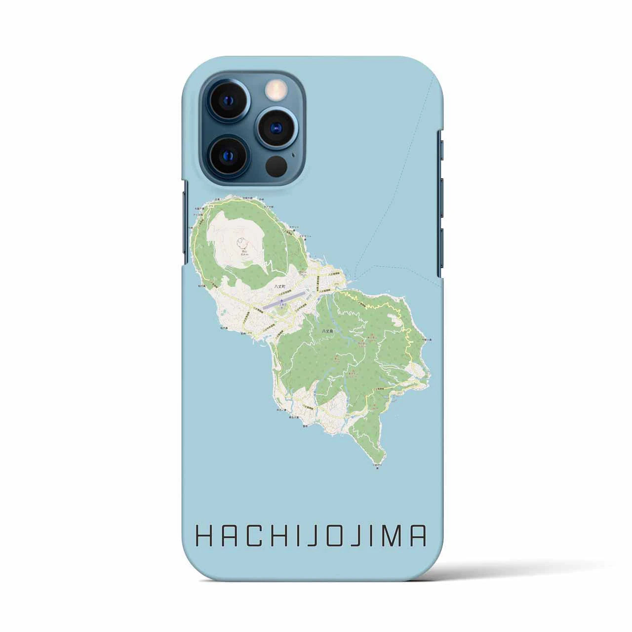 【八丈島】地図柄iPhoneケース（バックカバータイプ・ナチュラル）iPhone 12 / 12 Pro 用