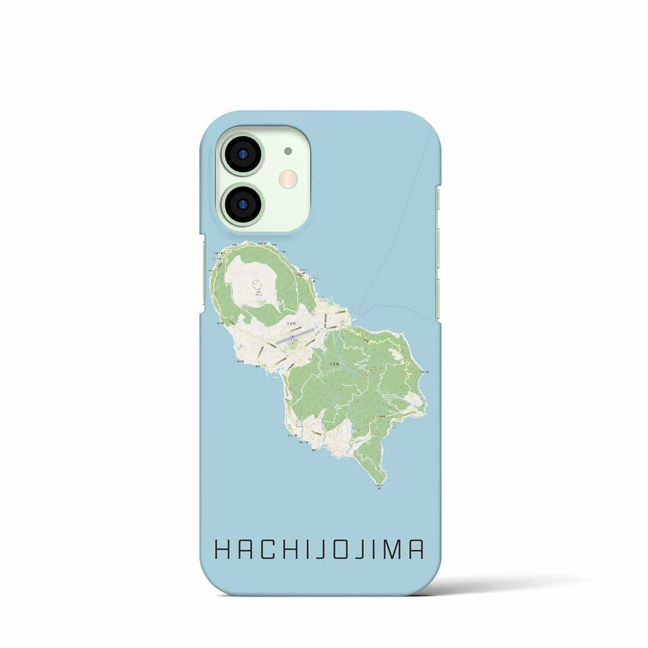 【八丈島】地図柄iPhoneケース（バックカバータイプ・ナチュラル）iPhone 12 mini 用