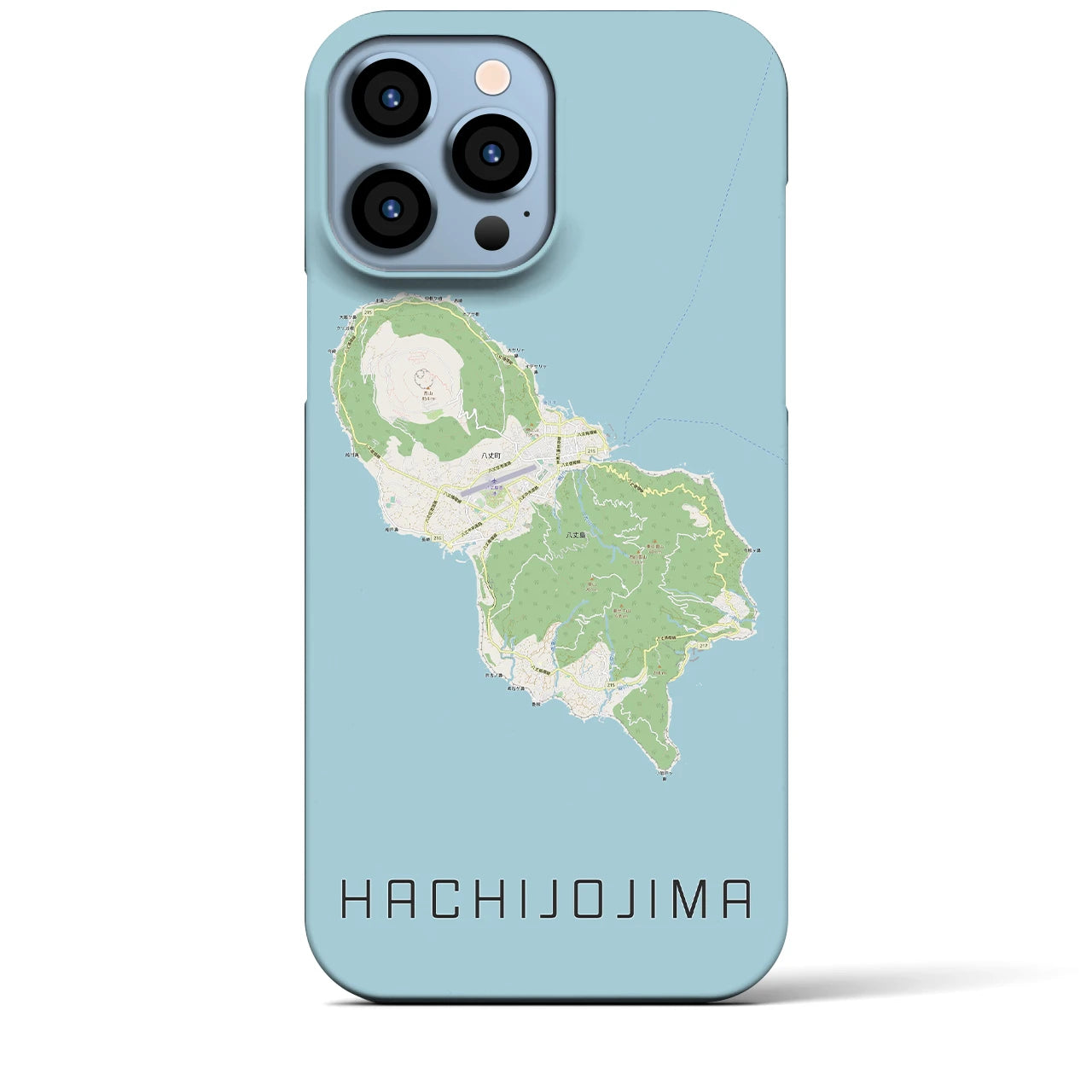 【八丈島】地図柄iPhoneケース（バックカバータイプ・ナチュラル）iPhone 13 Pro Max 用