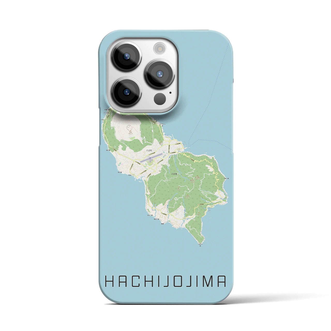 【八丈島】地図柄iPhoneケース（バックカバータイプ・ナチュラル）iPhone 14 Pro 用