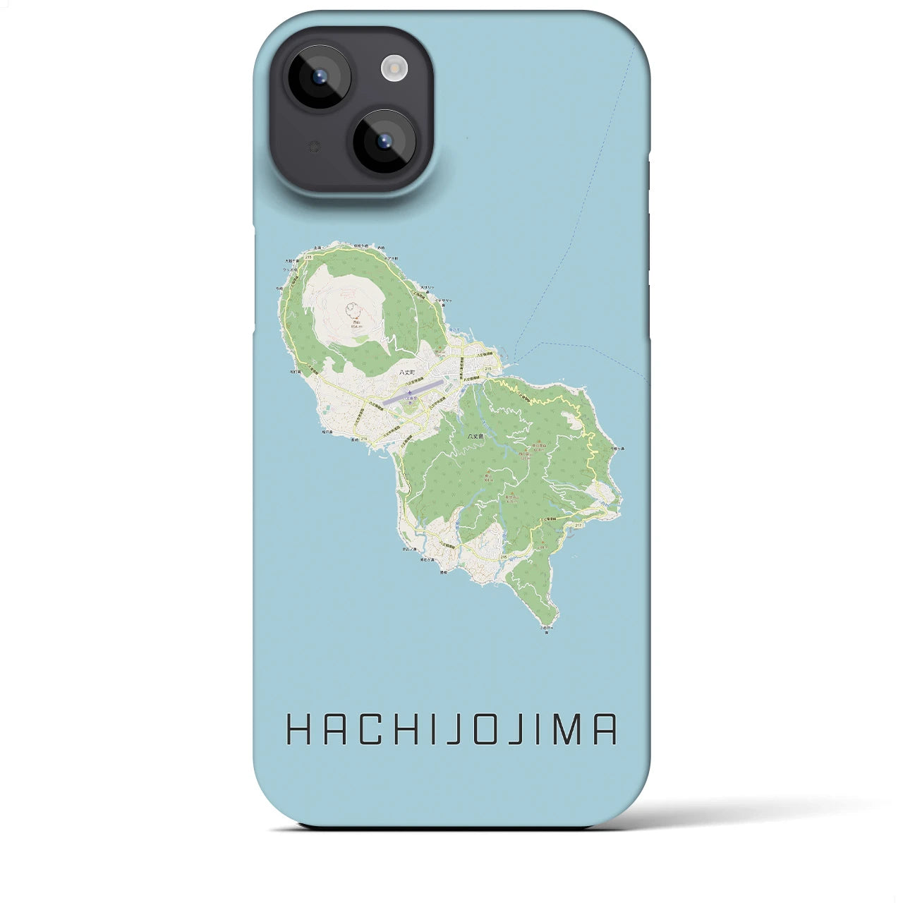 【八丈島】地図柄iPhoneケース（バックカバータイプ・ナチュラル）iPhone 14 Plus 用