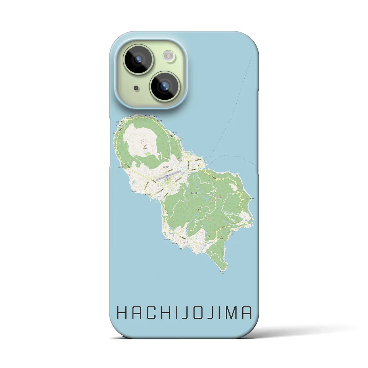 【八丈島】地図柄iPhoneケース（バックカバータイプ・ナチュラル）iPhone 15 用