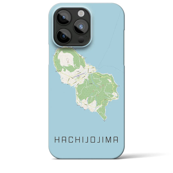【八丈島】地図柄iPhoneケース（バックカバータイプ・ナチュラル）iPhone 15 Pro Max 用