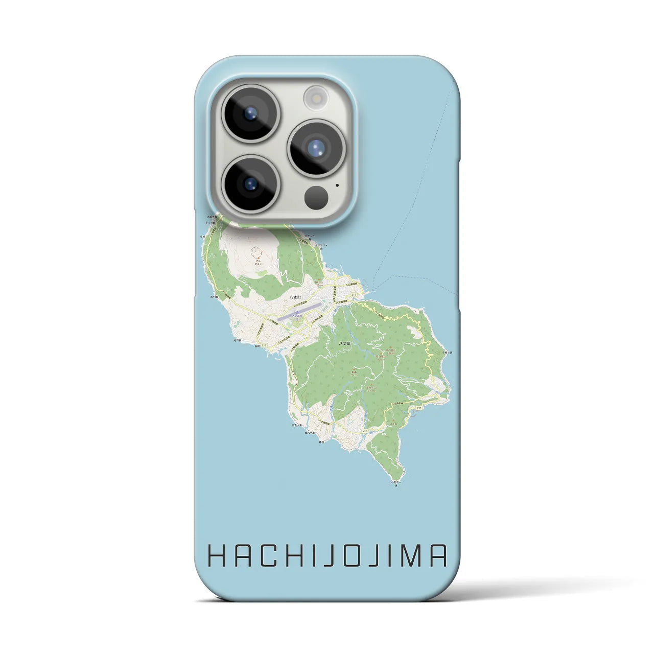 【八丈島】地図柄iPhoneケース（バックカバータイプ・ナチュラル）iPhone 15 Pro 用