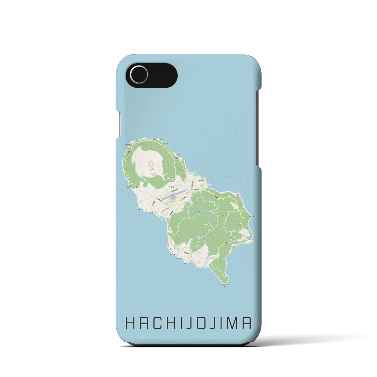 【八丈島】地図柄iPhoneケース（バックカバータイプ・ナチュラル）iPhone SE（第3 / 第2世代） / 8 / 7 / 6s / 6 用
