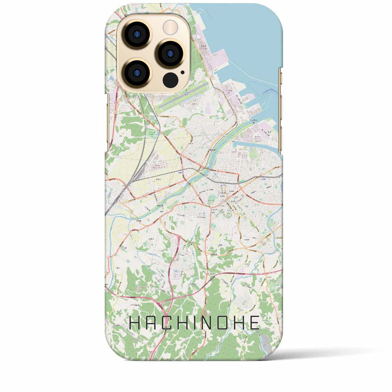 【八戸】地図柄iPhoneケース（バックカバータイプ・ナチュラル）iPhone 12 Pro Max 用