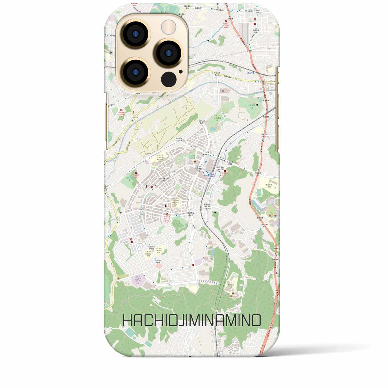 【八王子みなみ野】地図柄iPhoneケース（バックカバータイプ・ナチュラル）iPhone 12 Pro Max 用