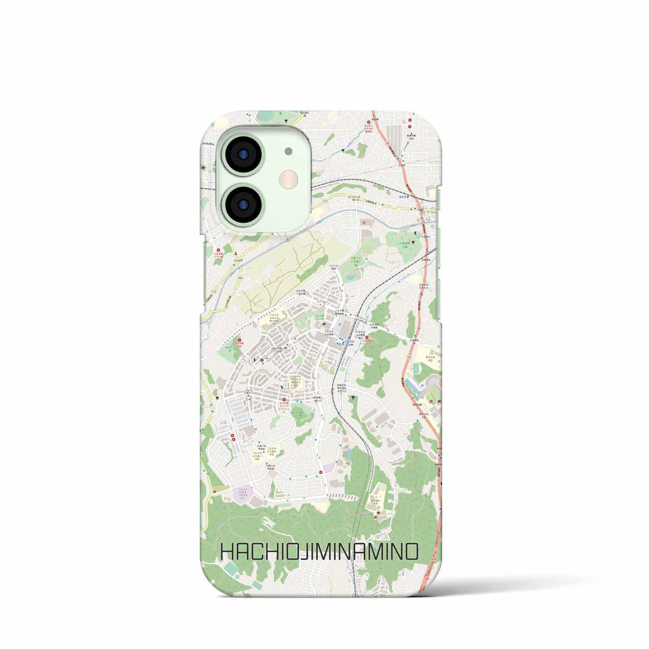 【八王子みなみ野】地図柄iPhoneケース（バックカバータイプ・ナチュラル）iPhone 12 mini 用