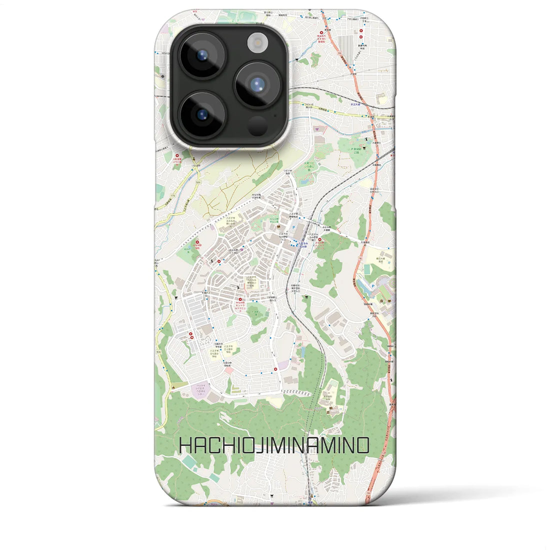 【八王子みなみ野】地図柄iPhoneケース（バックカバータイプ・ナチュラル）iPhone 15 Pro Max 用