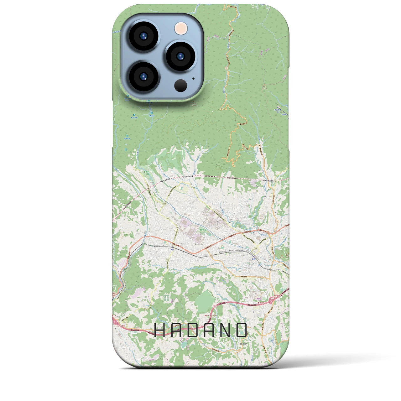 【秦野】地図柄iPhoneケース（バックカバータイプ・ナチュラル）iPhone 13 Pro Max 用