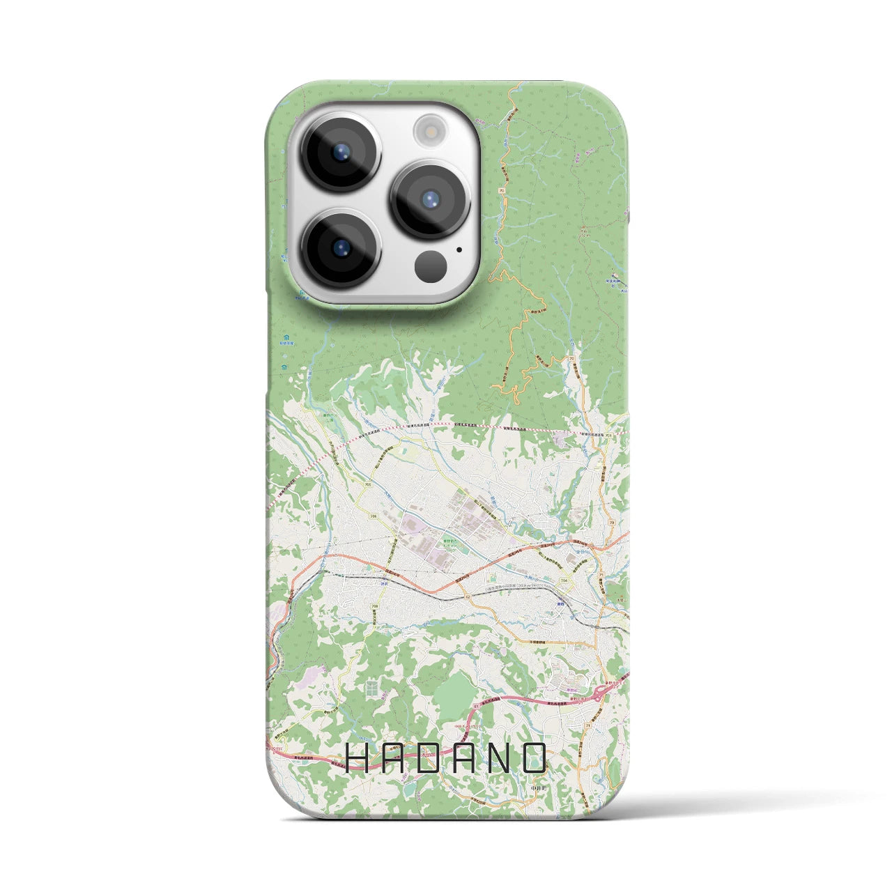 【秦野】地図柄iPhoneケース（バックカバータイプ・ナチュラル）iPhone 14 Pro 用