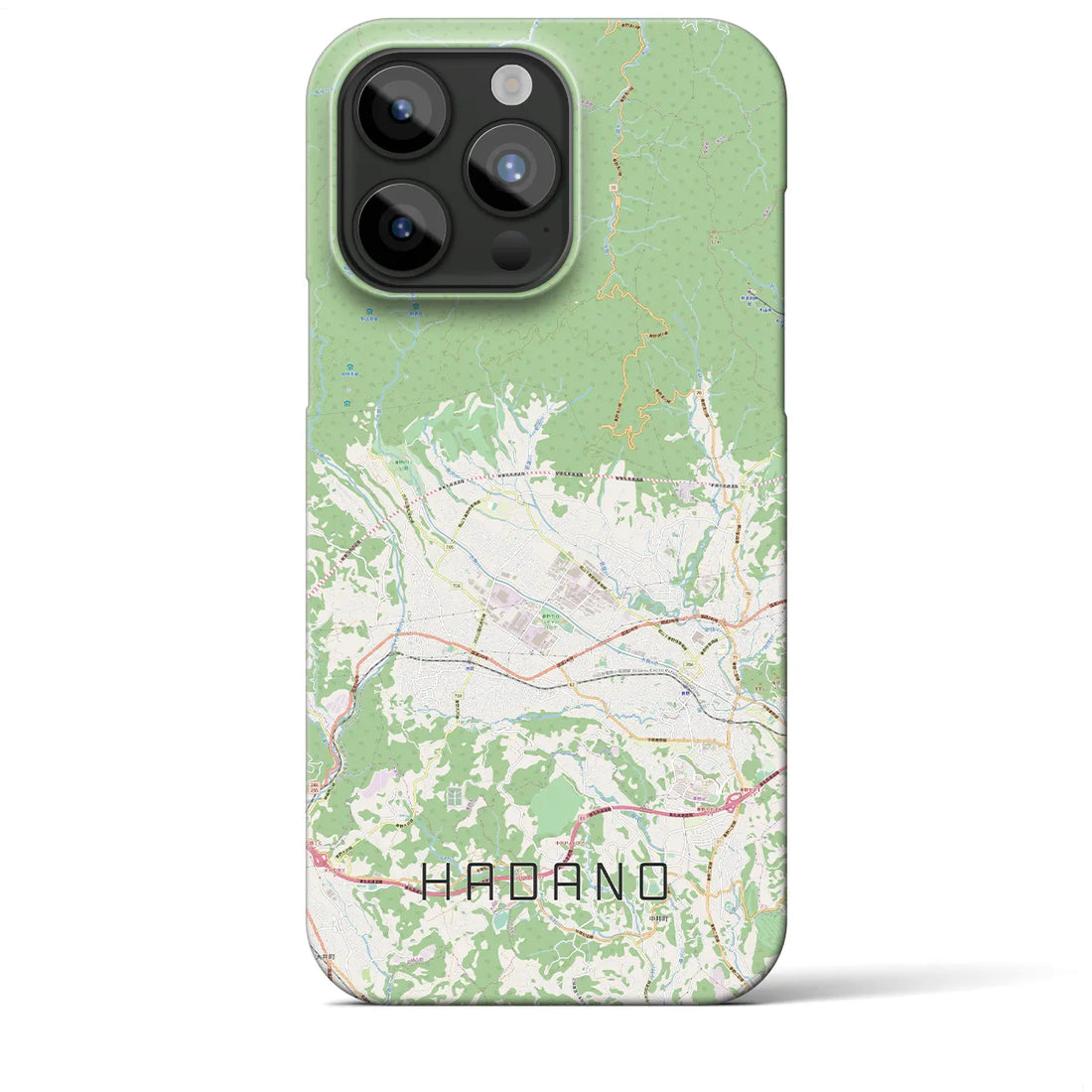 【秦野】地図柄iPhoneケース（バックカバータイプ・ナチュラル）iPhone 15 Pro Max 用