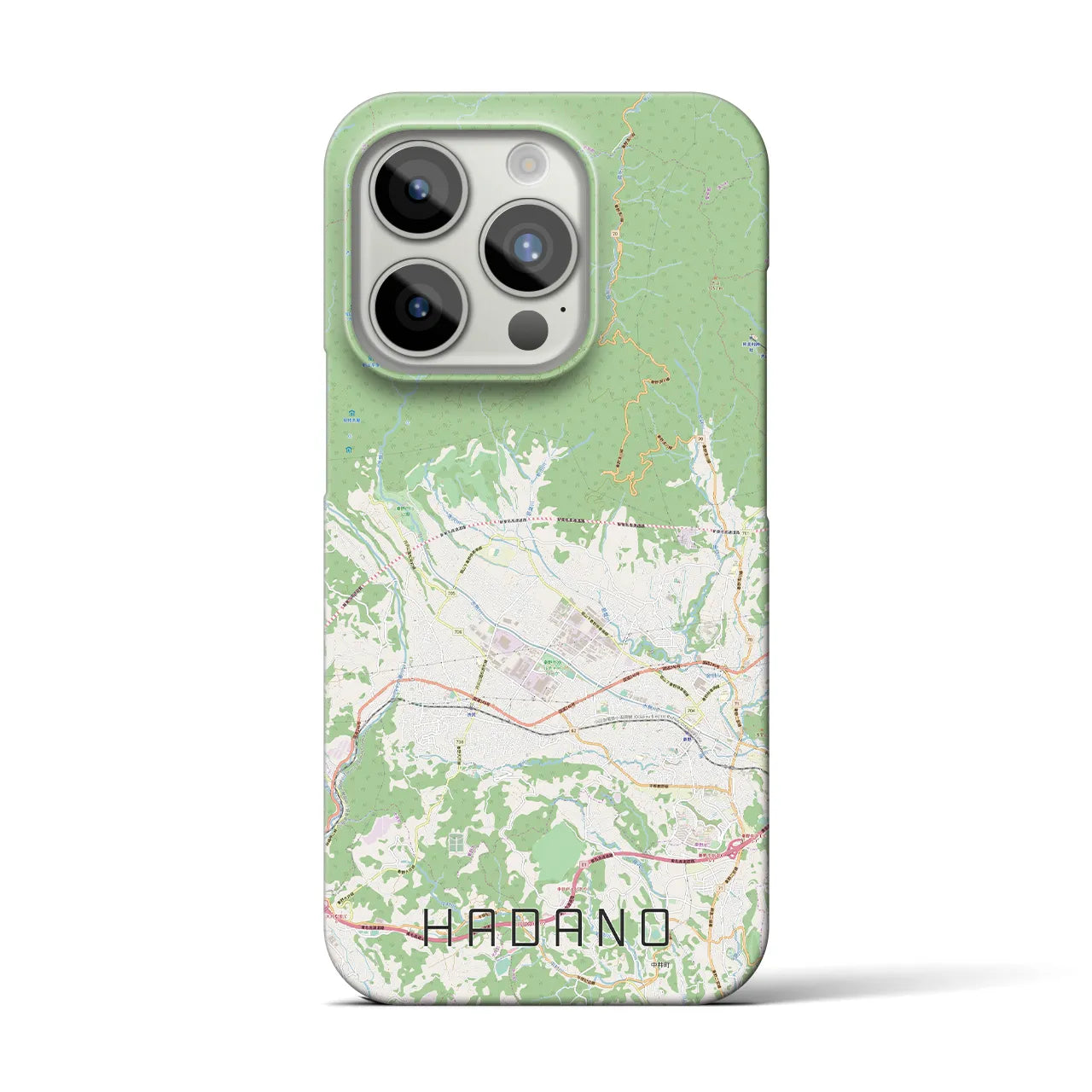 【秦野】地図柄iPhoneケース（バックカバータイプ・ナチュラル）iPhone 15 Pro 用