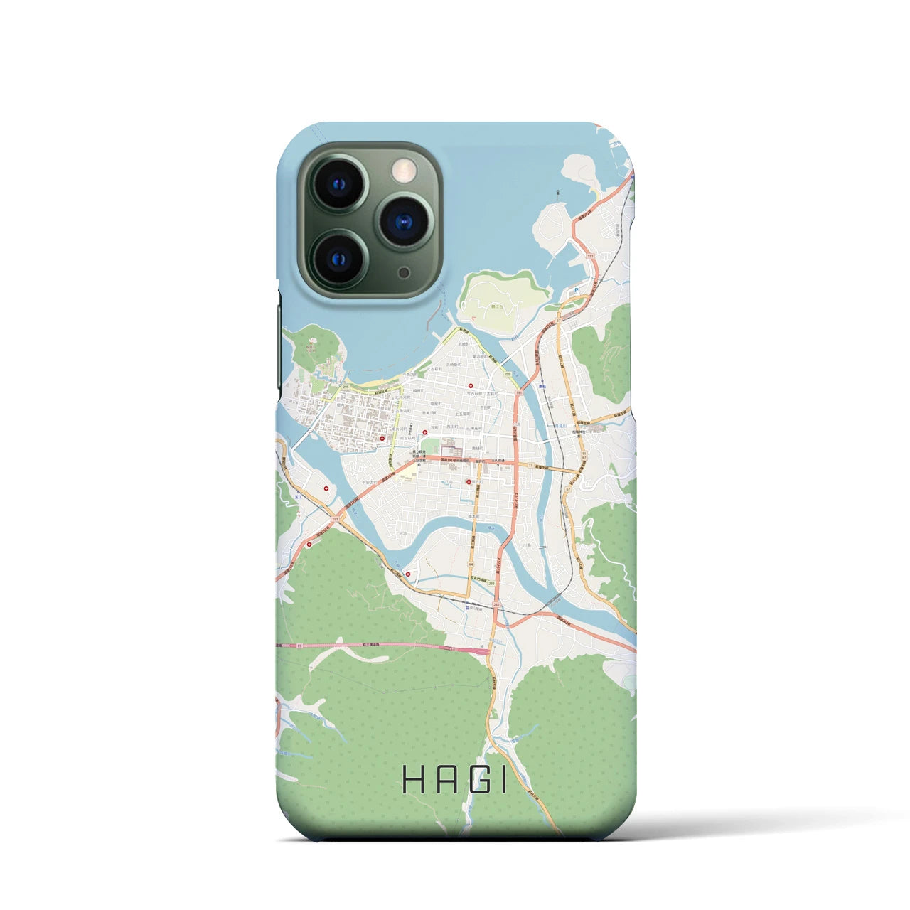 【萩2】地図柄iPhoneケース（バックカバータイプ・ナチュラル）iPhone 11 Pro 用