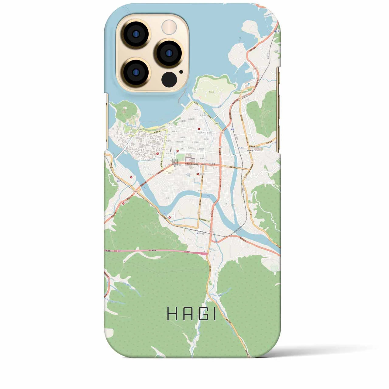 【萩2】地図柄iPhoneケース（バックカバータイプ・ナチュラル）iPhone 12 Pro Max 用