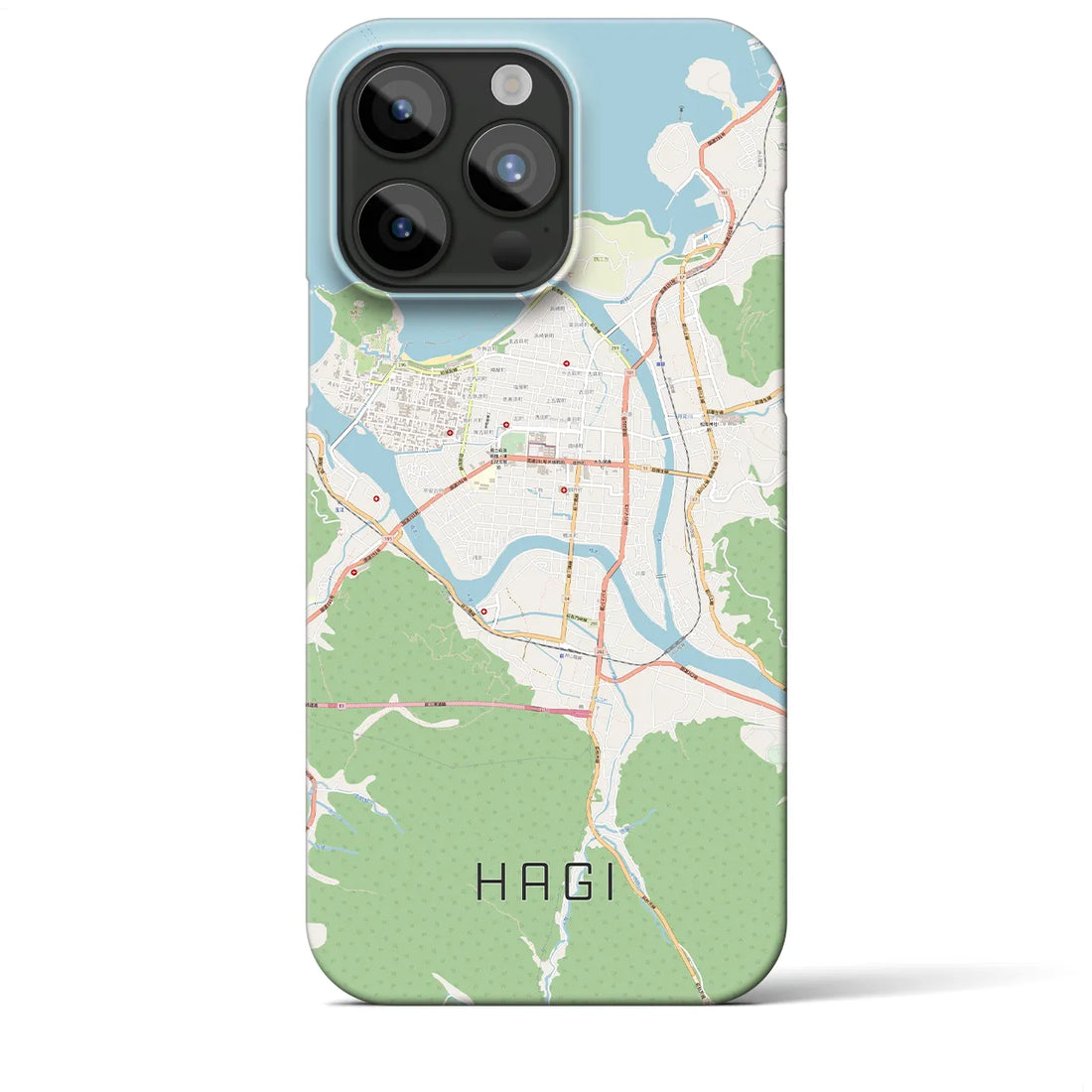 【萩2】地図柄iPhoneケース（バックカバータイプ・ナチュラル）iPhone 15 Pro Max 用