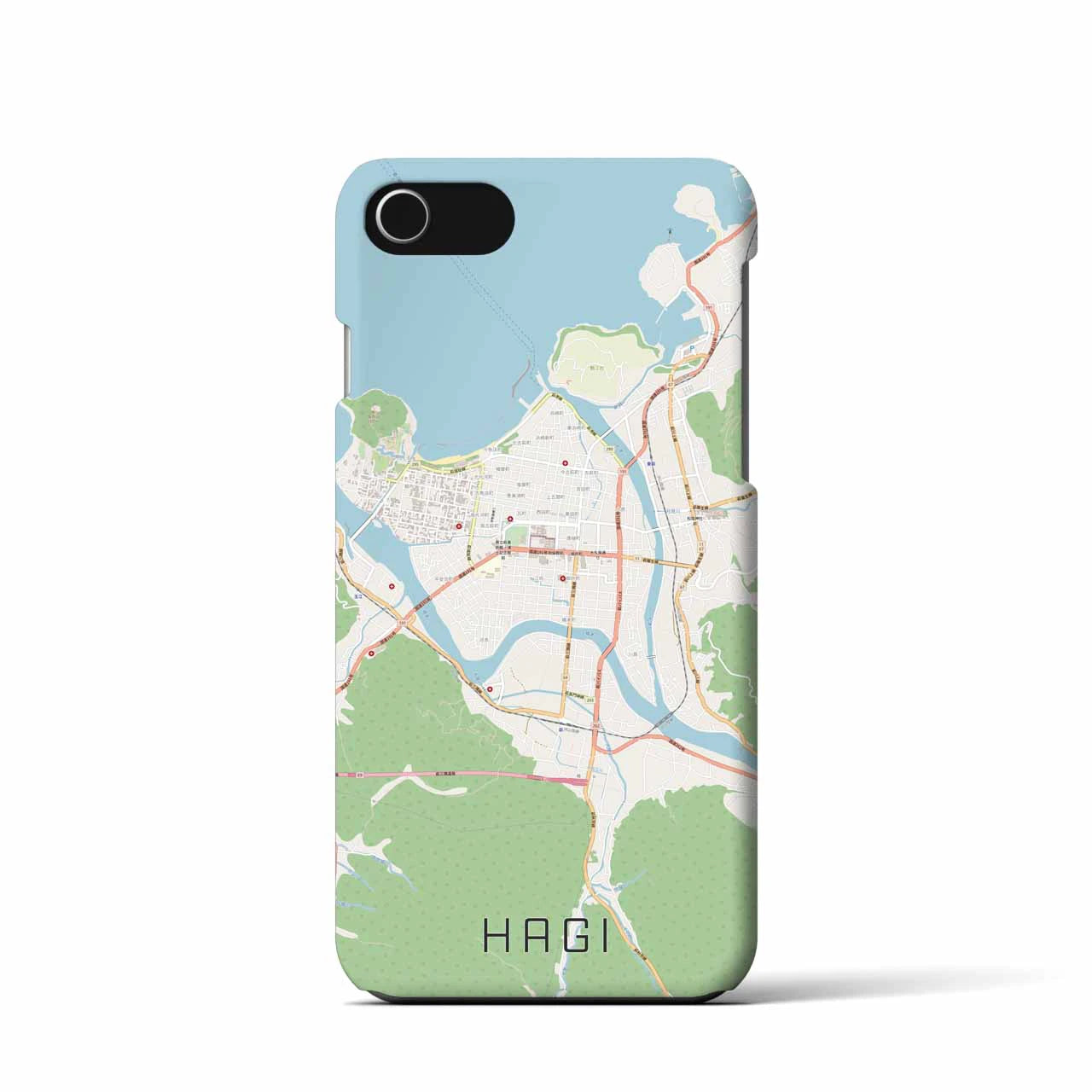 【萩2】地図柄iPhoneケース（バックカバータイプ・ナチュラル）iPhone SE（第3 / 第2世代） / 8 / 7 / 6s / 6 用