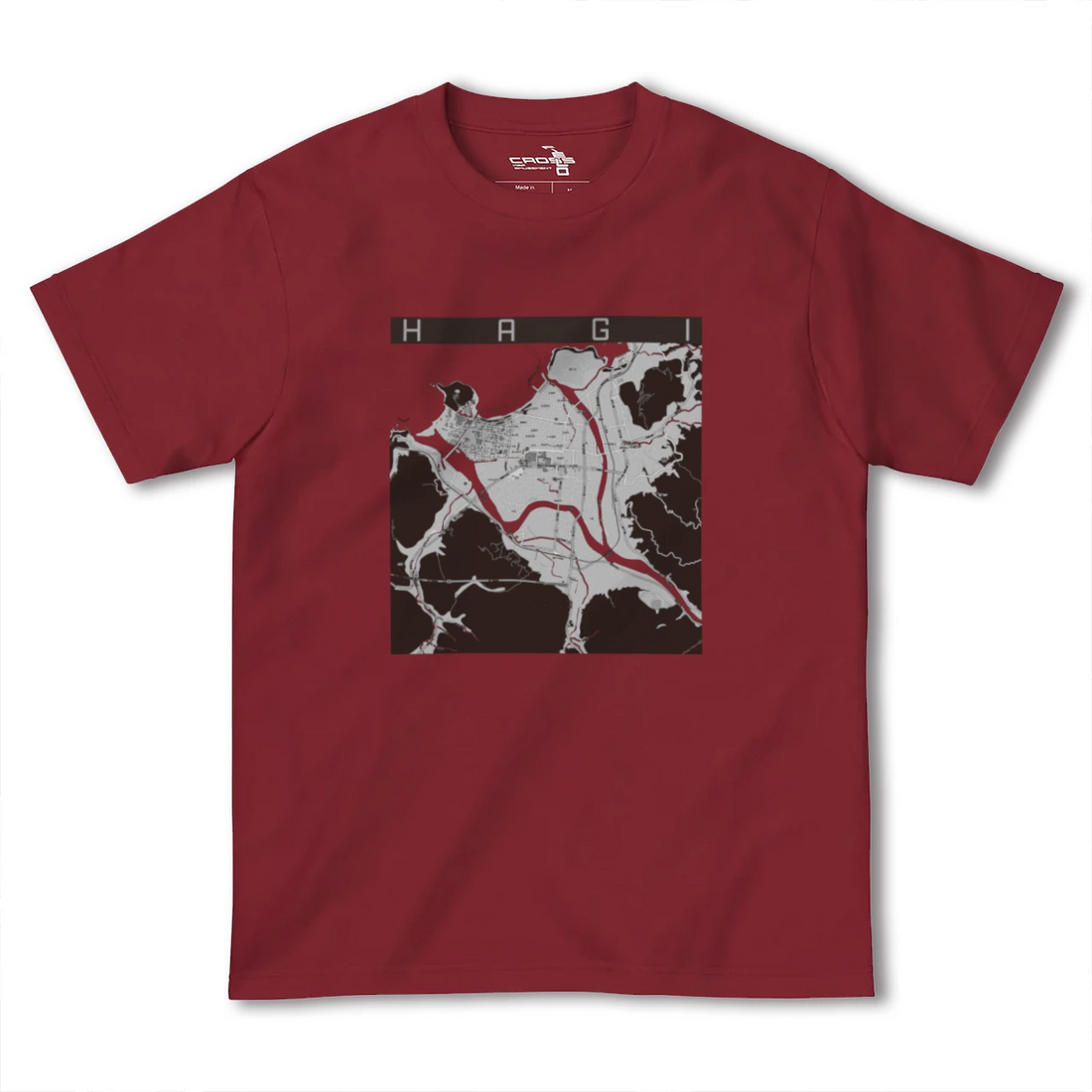 【萩2(山口県)】地図柄ヘビーウェイトTシャツ