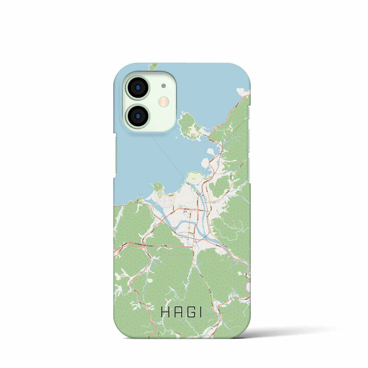 【萩】地図柄iPhoneケース（バックカバータイプ・ナチュラル）iPhone 12 mini 用