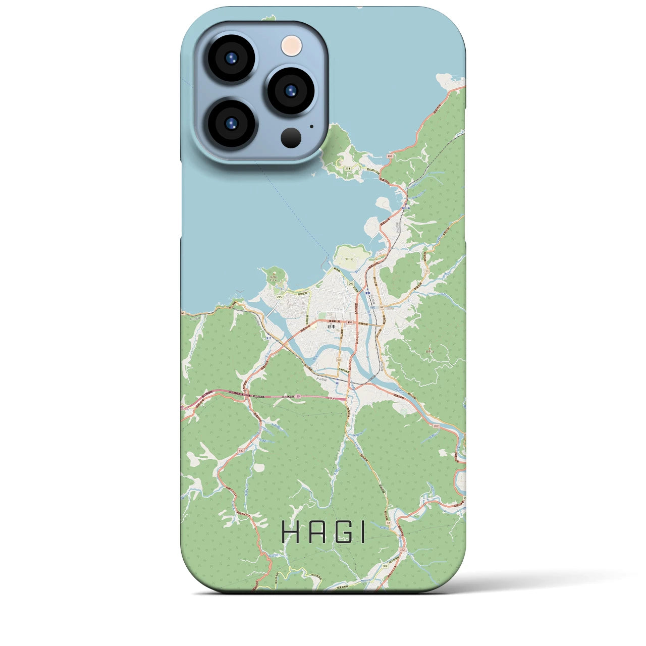 【萩】地図柄iPhoneケース（バックカバータイプ・ナチュラル）iPhone 13 Pro Max 用
