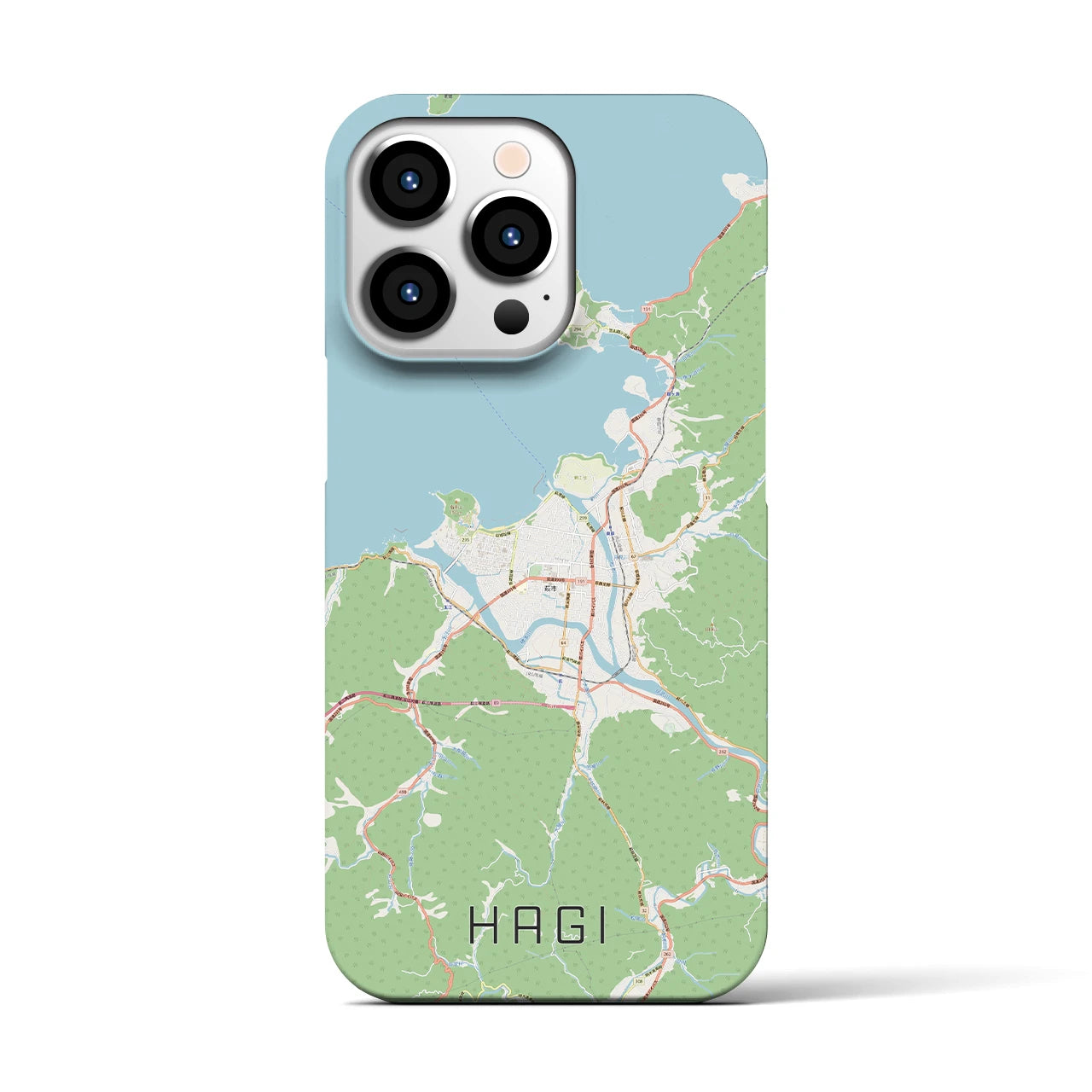 【萩】地図柄iPhoneケース（バックカバータイプ・ナチュラル）iPhone 13 Pro 用