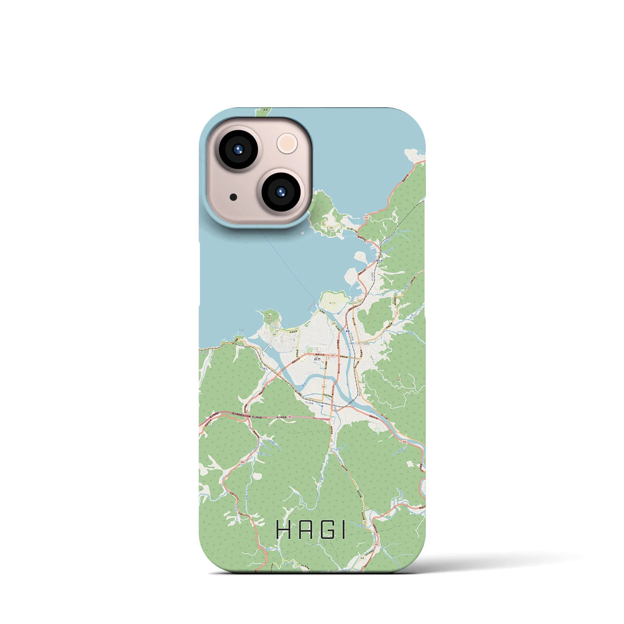 【萩】地図柄iPhoneケース（バックカバータイプ・ナチュラル）iPhone 13 mini 用