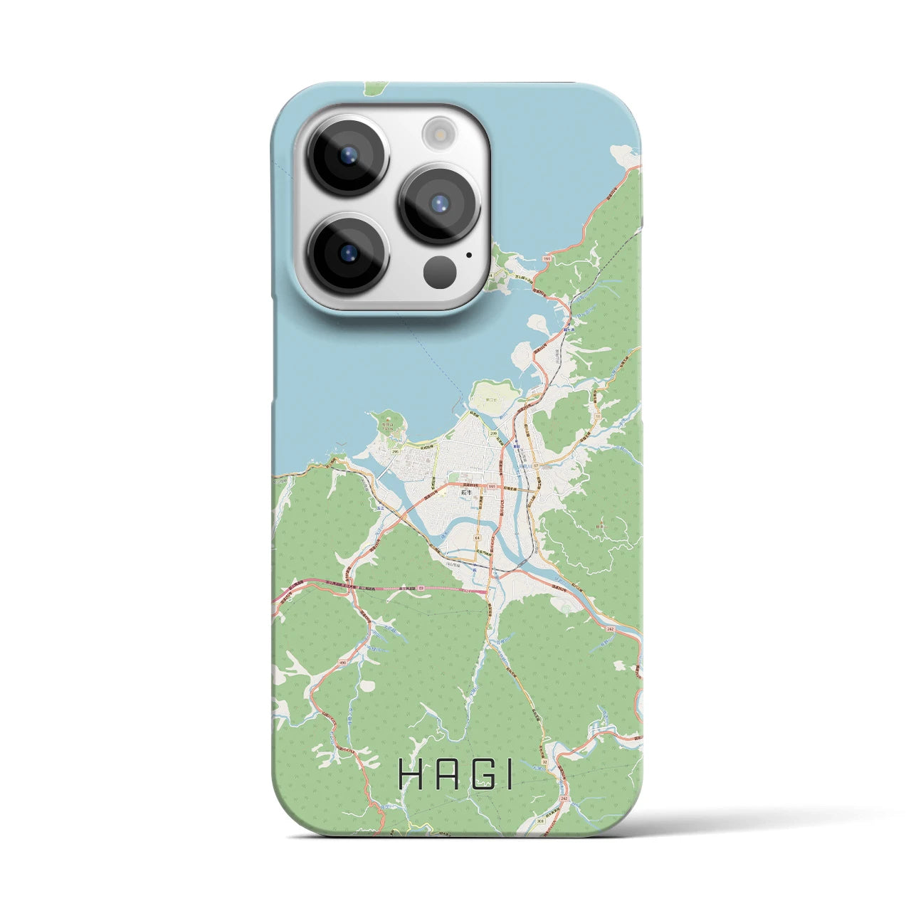 【萩】地図柄iPhoneケース（バックカバータイプ・ナチュラル）iPhone 14 Pro 用