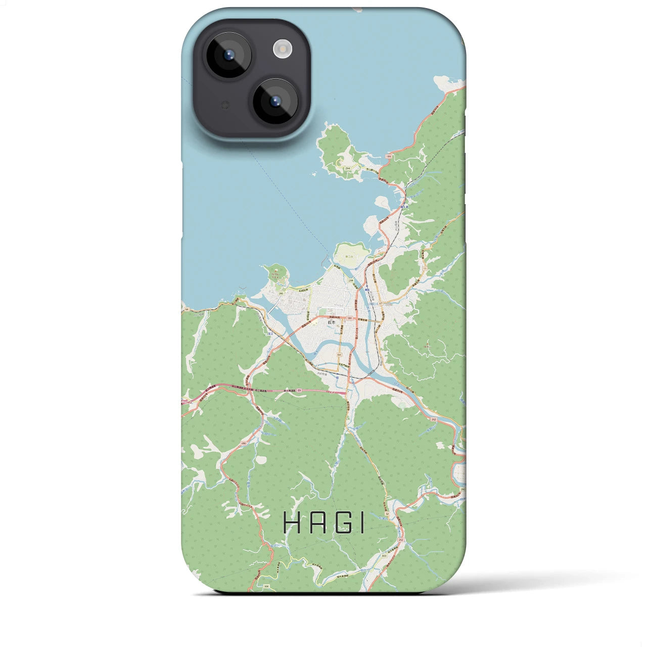 【萩】地図柄iPhoneケース（バックカバータイプ・ナチュラル）iPhone 14 Plus 用
