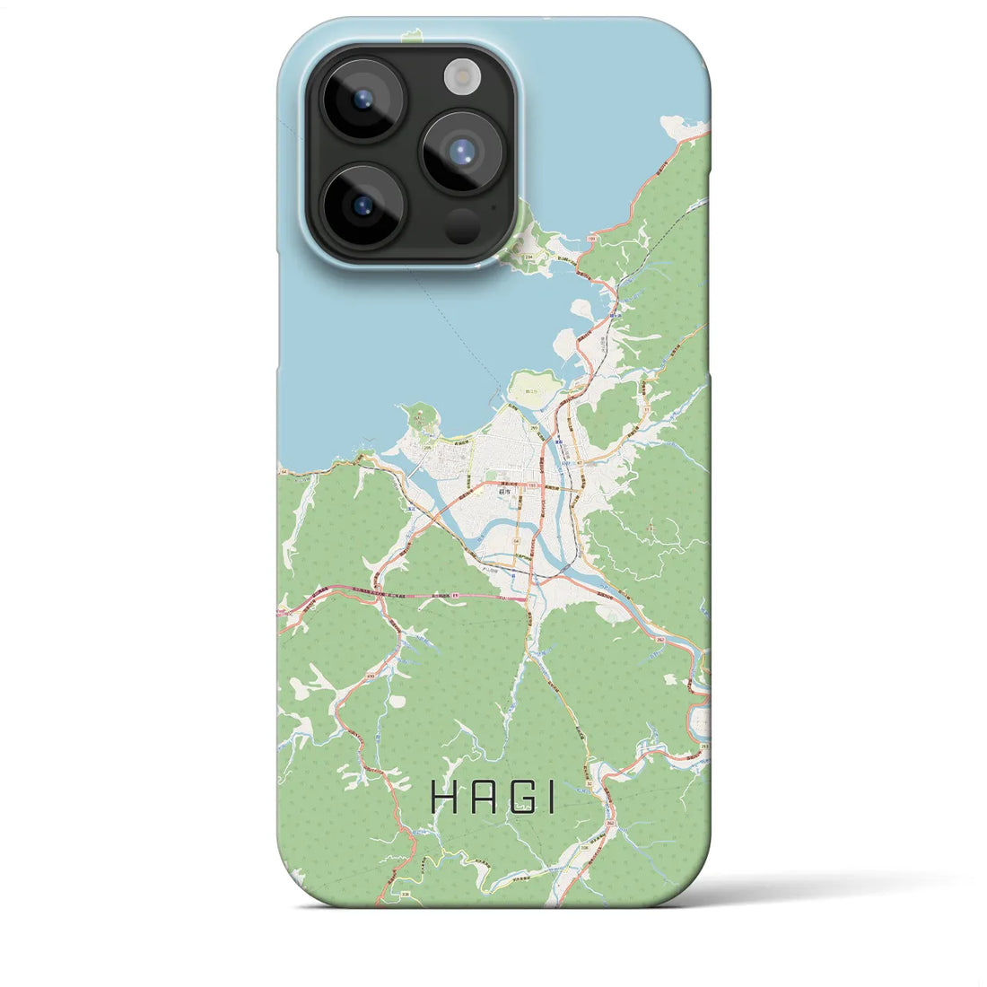 【萩】地図柄iPhoneケース（バックカバータイプ・ナチュラル）iPhone 15 Pro Max 用