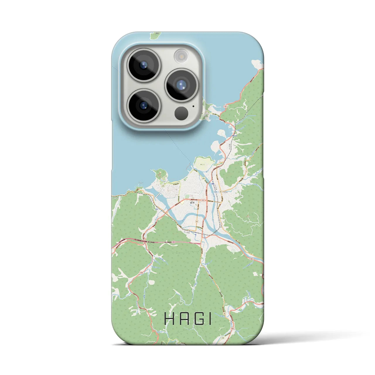 【萩】地図柄iPhoneケース（バックカバータイプ・ナチュラル）iPhone 15 Pro 用