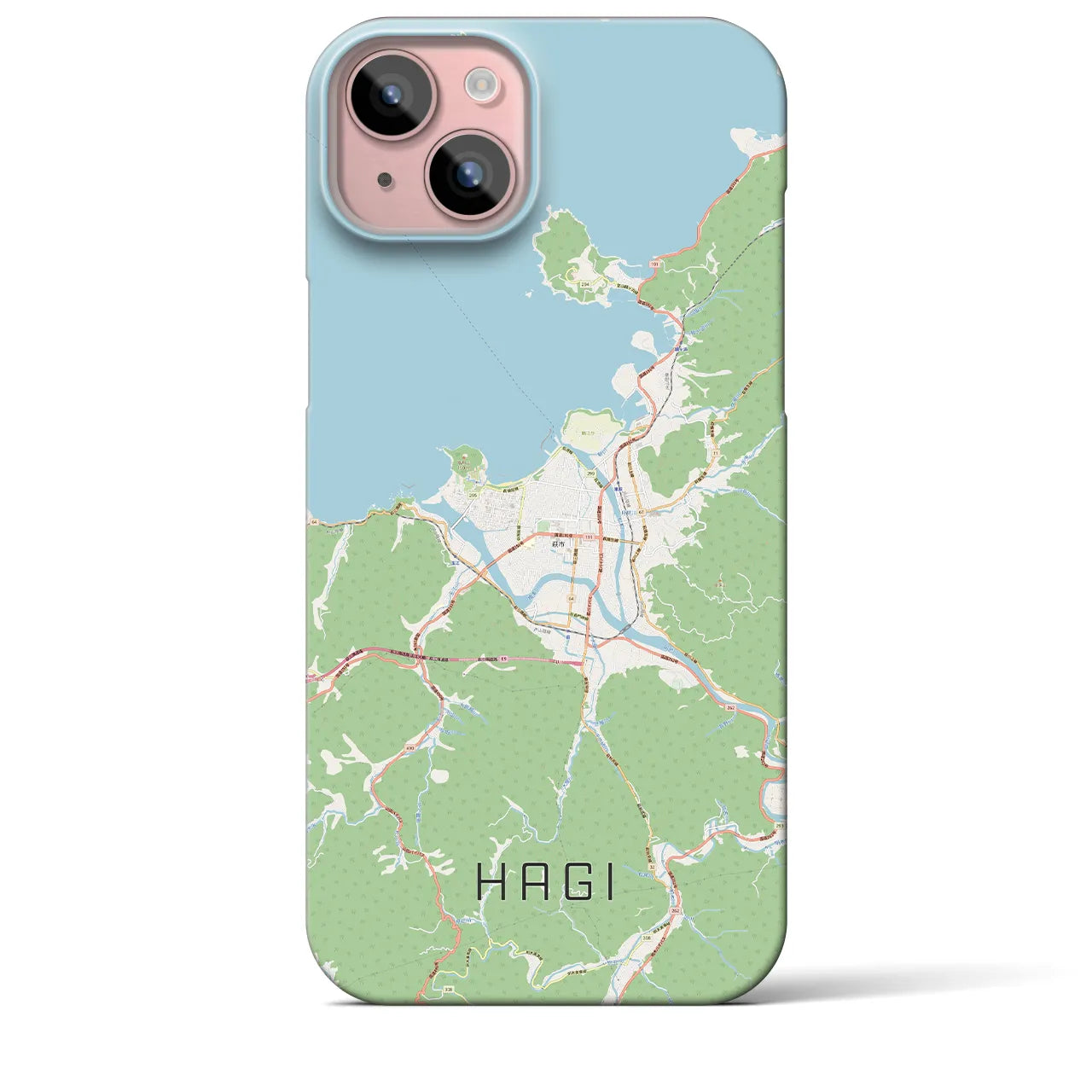 【萩】地図柄iPhoneケース（バックカバータイプ・ナチュラル）iPhone 15 Plus 用