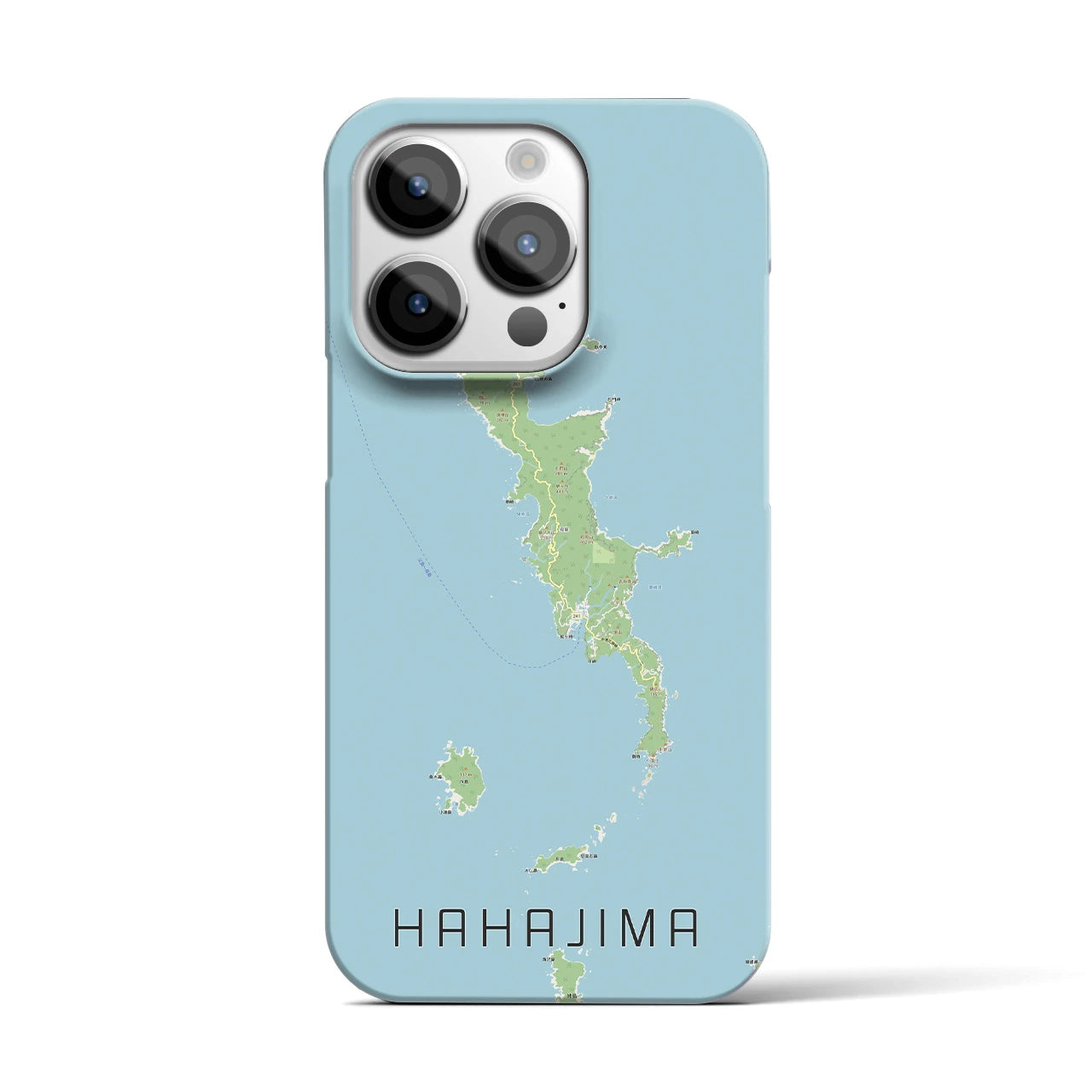【母島】地図柄iPhoneケース（バックカバータイプ・ナチュラル）iPhone 14 Pro 用