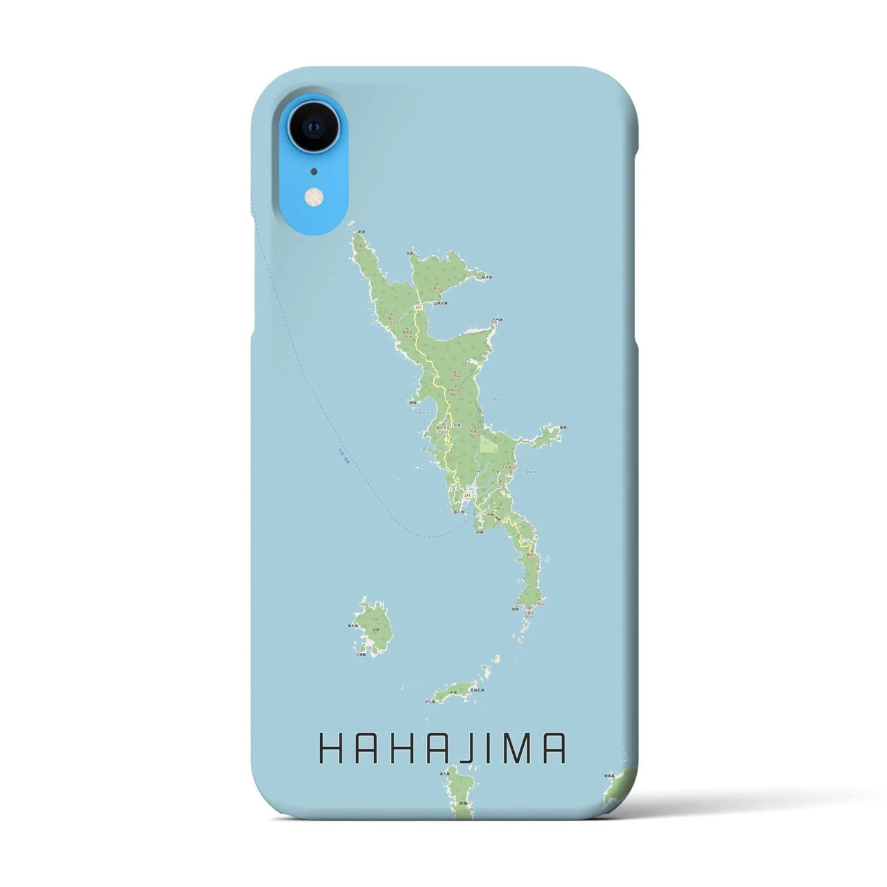 【母島】地図柄iPhoneケース（バックカバータイプ・ナチュラル）iPhone XR 用