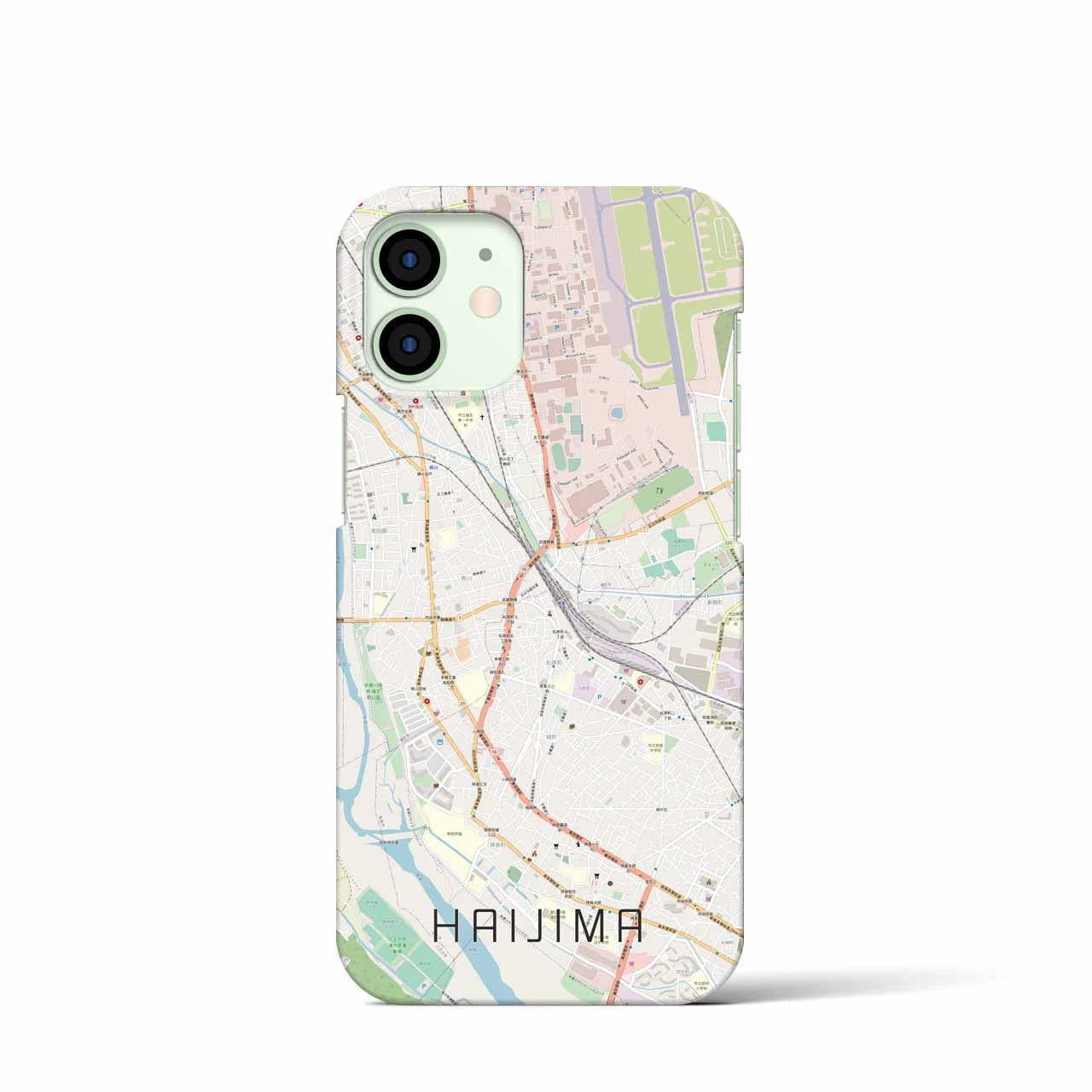 【拝島】地図柄iPhoneケース（バックカバータイプ・ナチュラル）iPhone 12 mini 用
