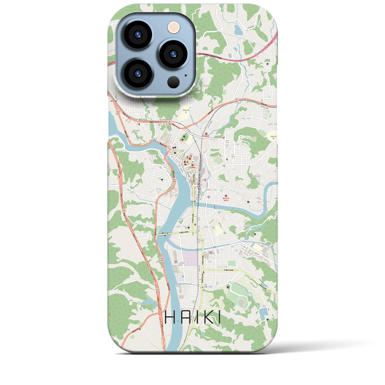 【早岐】地図柄iPhoneケース（バックカバータイプ・ナチュラル）iPhone 13 Pro Max 用