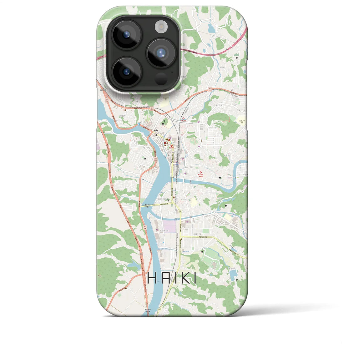 【早岐】地図柄iPhoneケース（バックカバータイプ・ナチュラル）iPhone 15 Pro Max 用