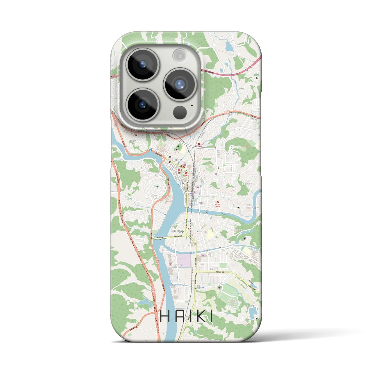 【早岐】地図柄iPhoneケース（バックカバータイプ・ナチュラル）iPhone 15 Pro 用