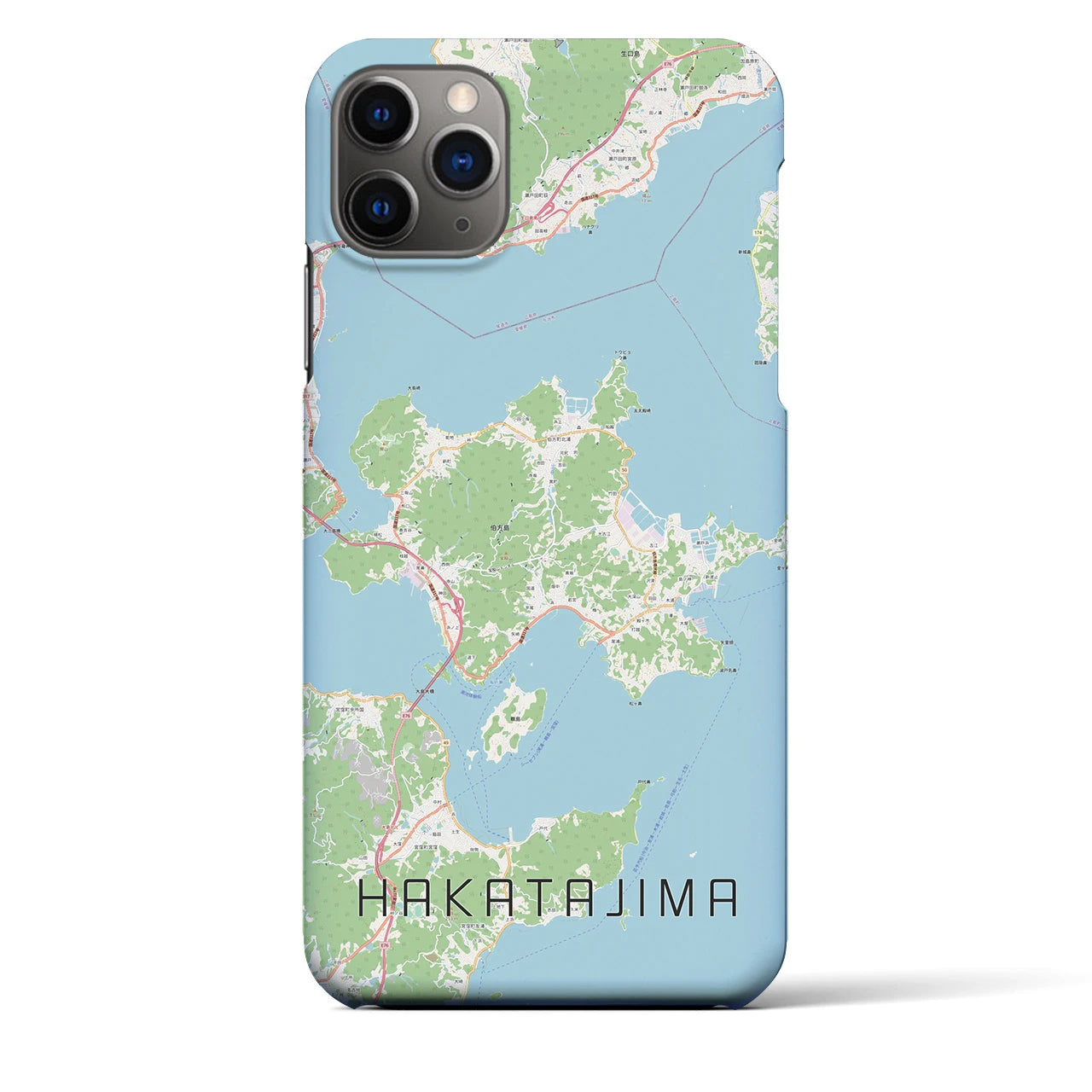 【伯方島】地図柄iPhoneケース（バックカバータイプ・ナチュラル）iPhone 11 Pro Max 用
