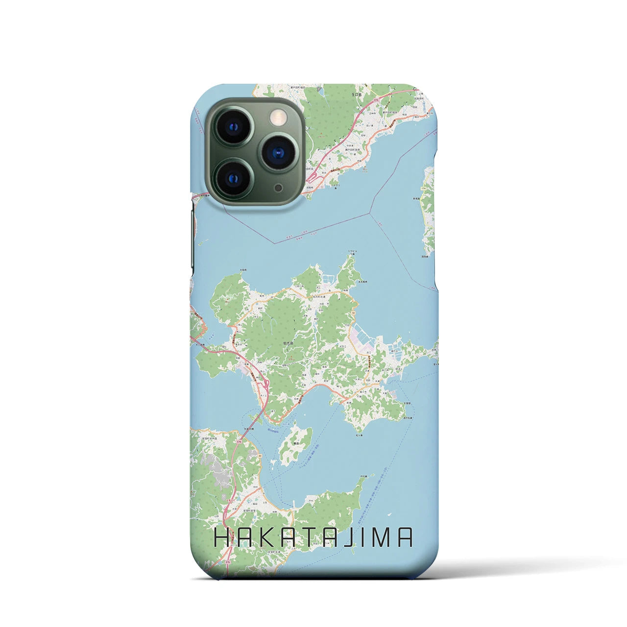 【伯方島】地図柄iPhoneケース（バックカバータイプ・ナチュラル）iPhone 11 Pro 用