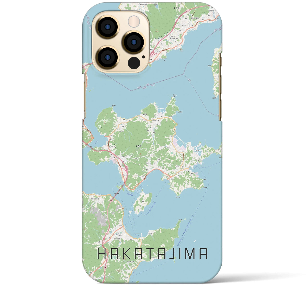 【伯方島】地図柄iPhoneケース（バックカバータイプ・ナチュラル）iPhone 12 Pro Max 用