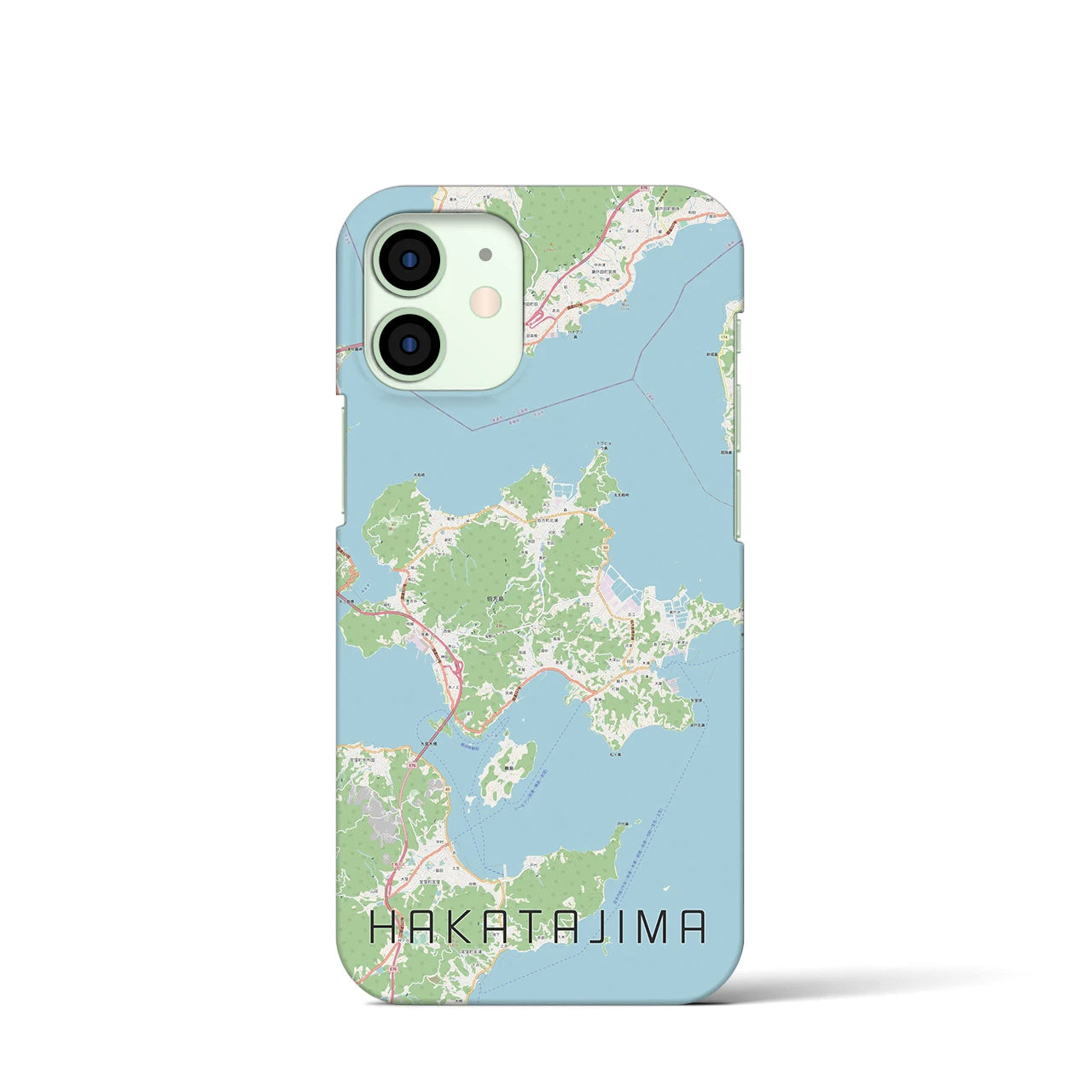 【伯方島】地図柄iPhoneケース（バックカバータイプ・ナチュラル）iPhone 12 mini 用