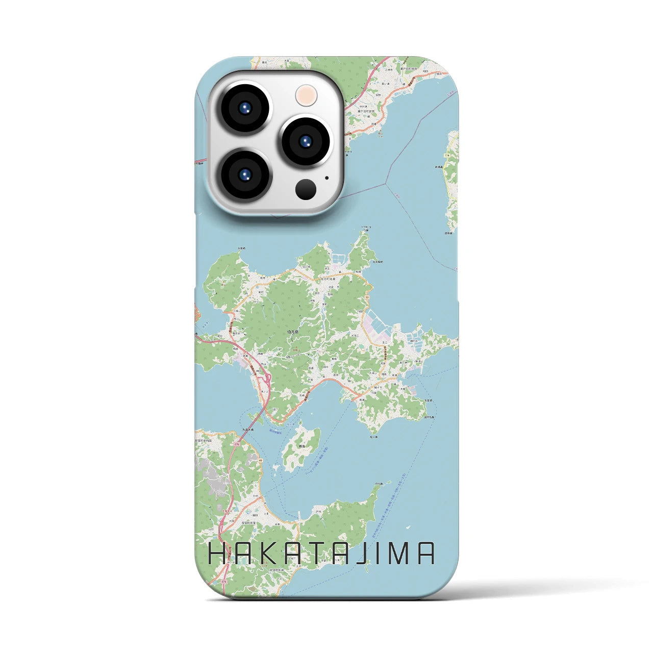 【伯方島】地図柄iPhoneケース（バックカバータイプ・ナチュラル）iPhone 13 Pro 用