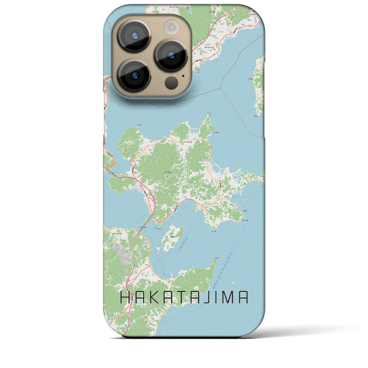 【伯方島】地図柄iPhoneケース（バックカバータイプ・ナチュラル）iPhone 14 Pro Max 用