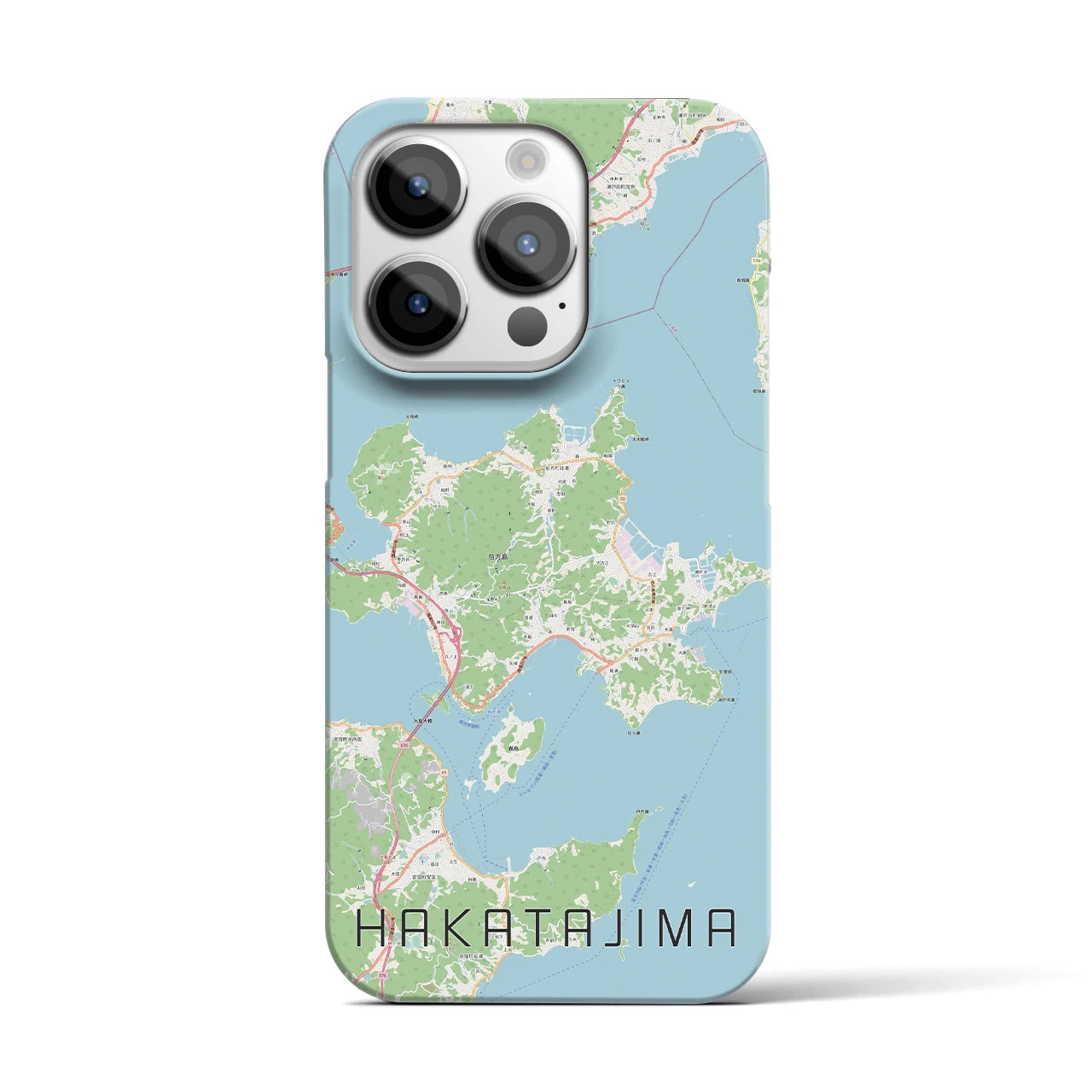 【伯方島】地図柄iPhoneケース（バックカバータイプ・ナチュラル）iPhone 14 Pro 用