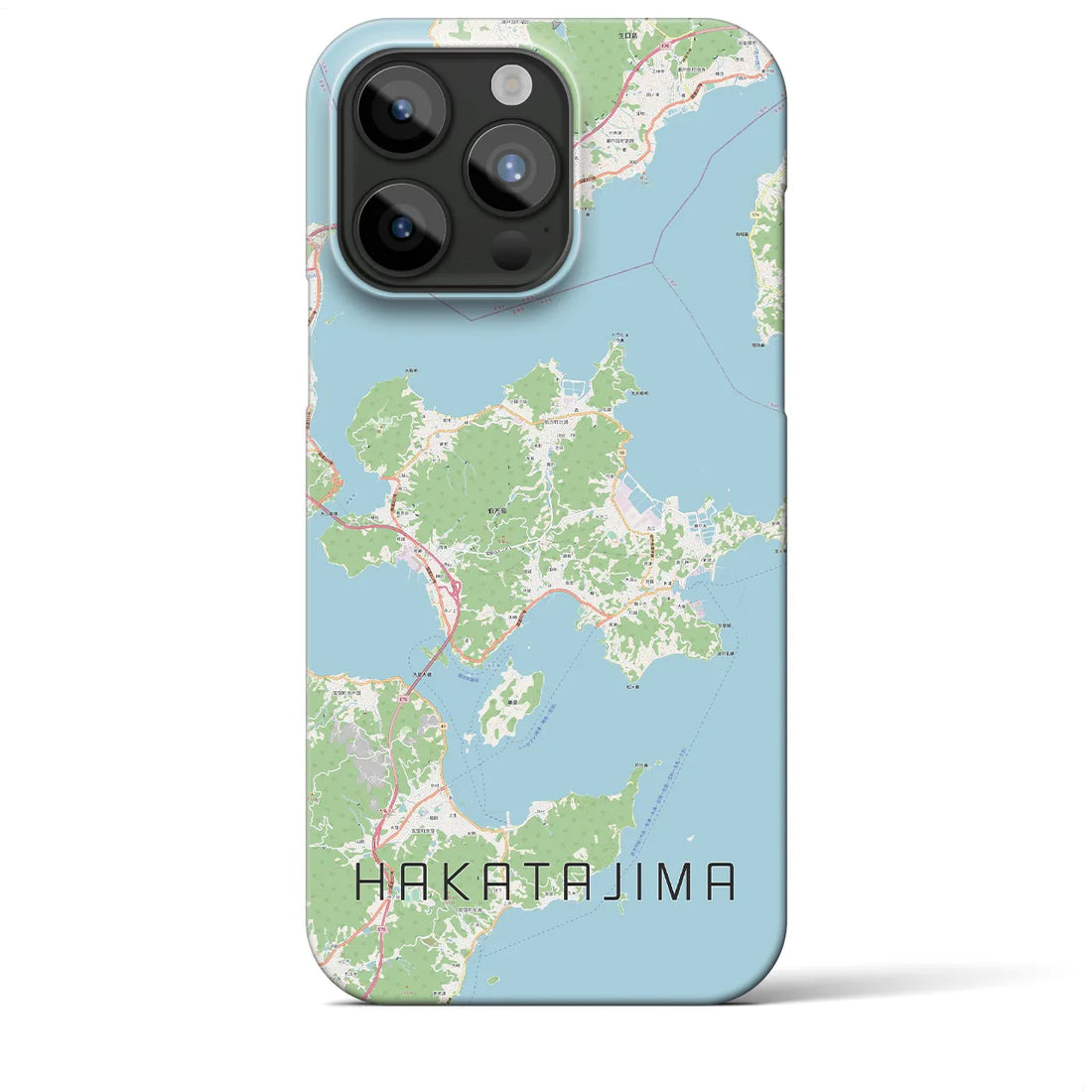 【伯方島】地図柄iPhoneケース（バックカバータイプ・ナチュラル）iPhone 15 Pro Max 用