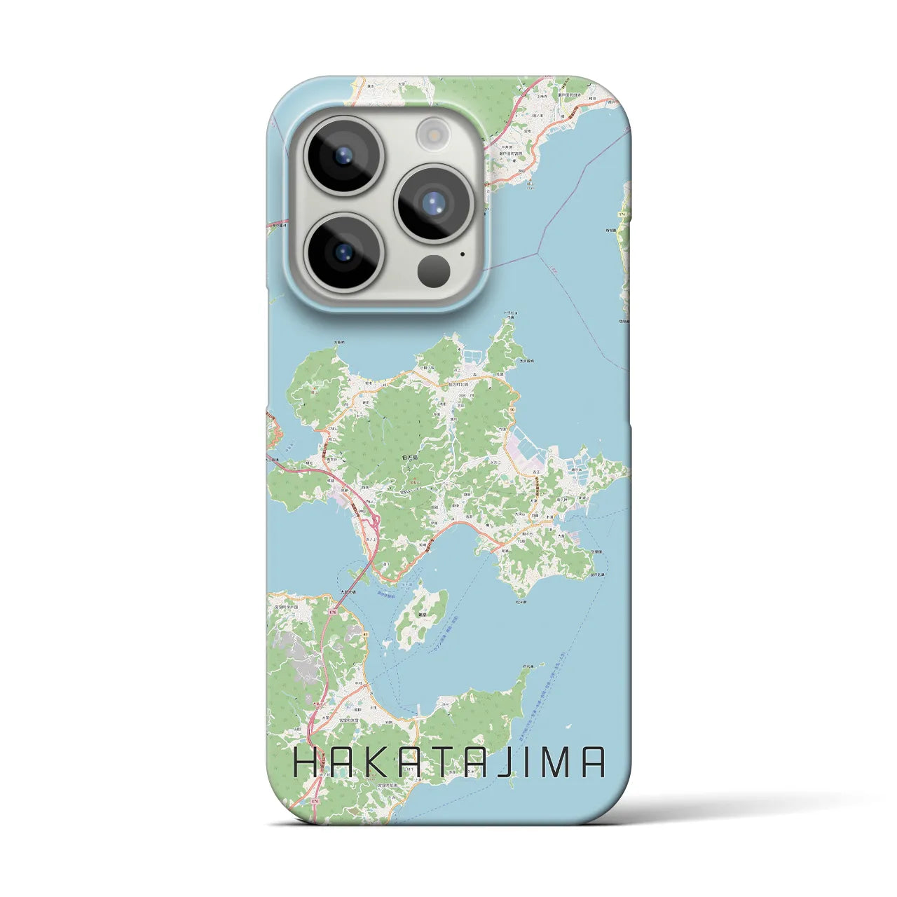 【伯方島】地図柄iPhoneケース（バックカバータイプ・ナチュラル）iPhone 15 Pro 用