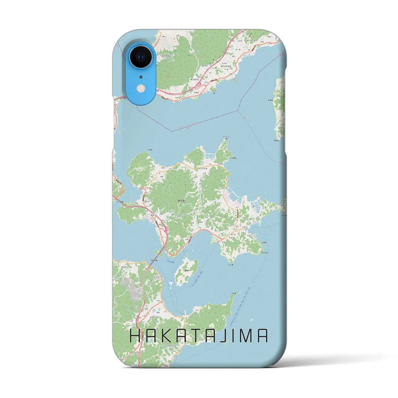 【伯方島】地図柄iPhoneケース（バックカバータイプ・ナチュラル）iPhone XR 用