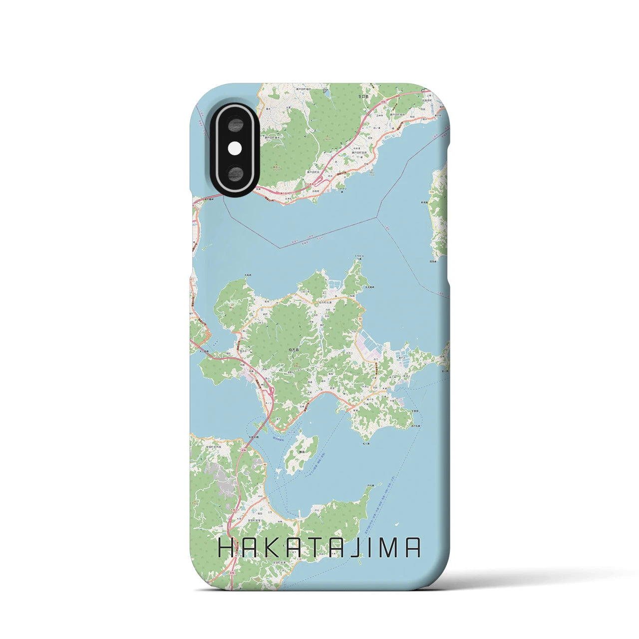 【伯方島】地図柄iPhoneケース（バックカバータイプ・ナチュラル）iPhone XS / X 用