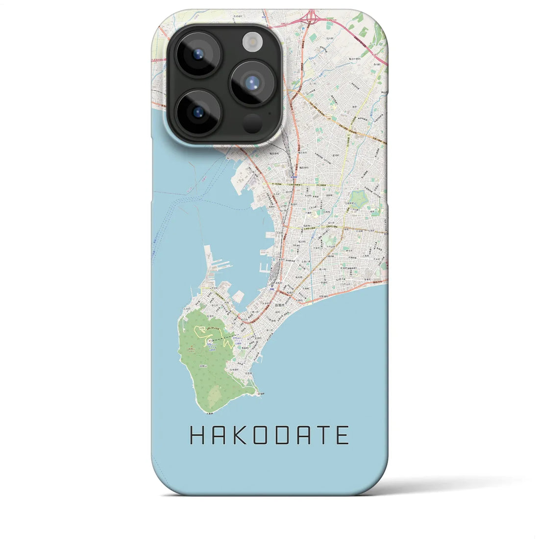 【函館2】地図柄iPhoneケース（バックカバータイプ・ナチュラル）iPhone 15 Pro Max 用